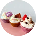 Velas en tipo cupcake